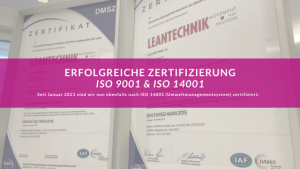 Zertifizierungen LEANTECHNIK AG